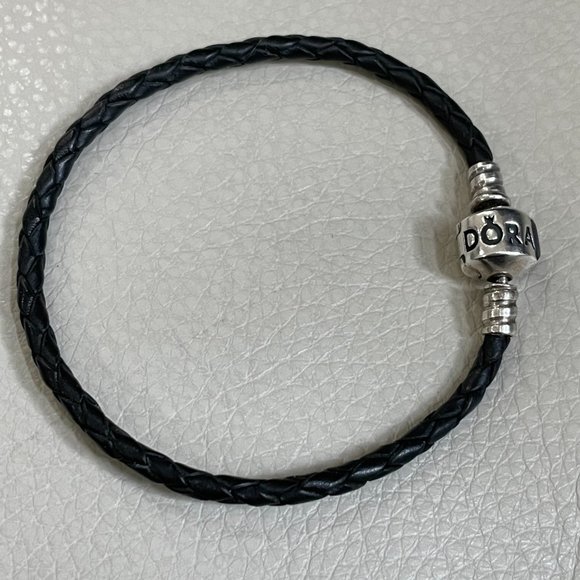 Pandora Silver/Leather Charm Bracelet - Picture 2 of 4